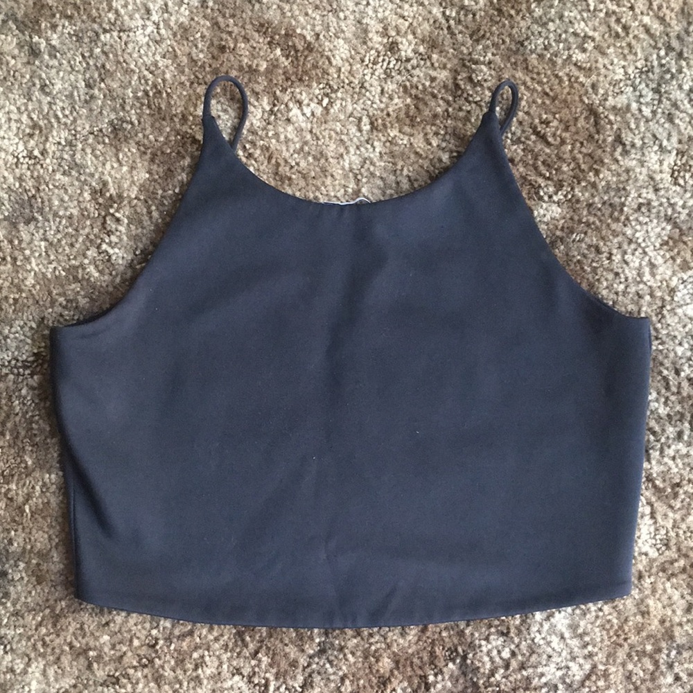 Zara Crop Tank Top (Black)